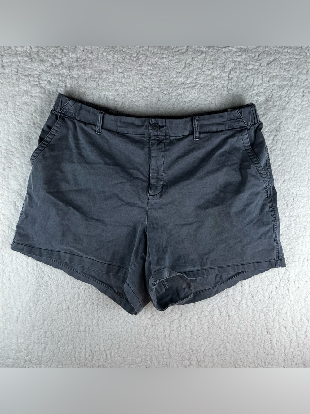 Old Navy Womens 2X Everyday Grey Shorts Trunks Elastic Waist Pockets Plus Size